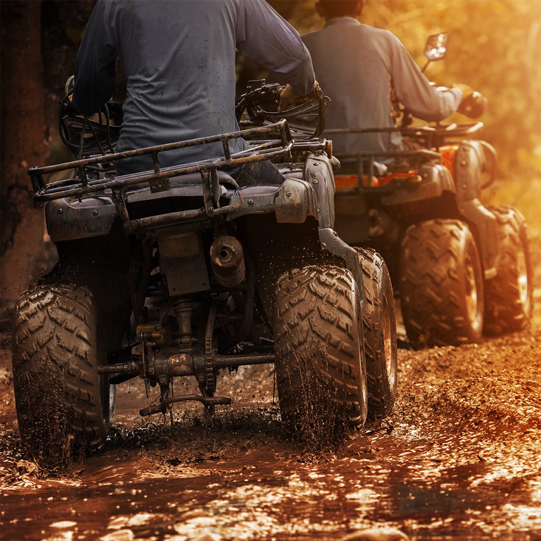 man riding atv vehicle on off road track ,people outdoor sport activitiies theme